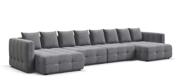 П-образный диван BOSS ONE MODOOL Велюр Роял агат