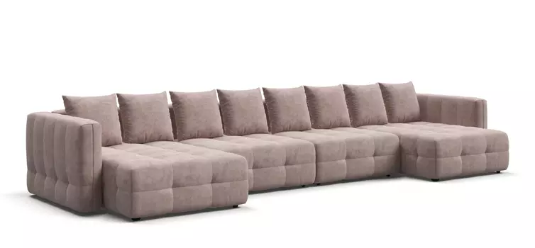 П-образный диван BOSS ONE MODOOL Велюр Royal пион NEW