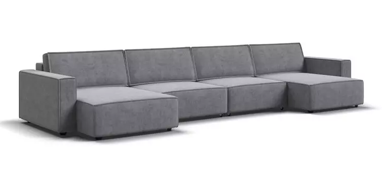 П-образный диван BOSS SOFT MODOOL Велюр Роял агат