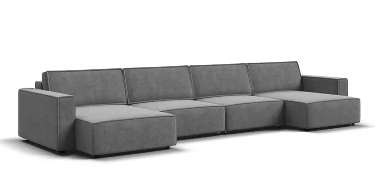 П-образный диван BOSS SOFT MODOOL Велюр Royal стоун