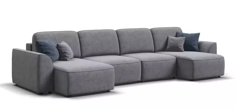 П-образный диван KING MODOOL Велюр Роял агат