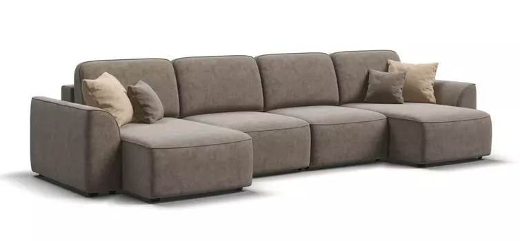 П-образный диван KING MODOOL Велюр Royal тауп NEW