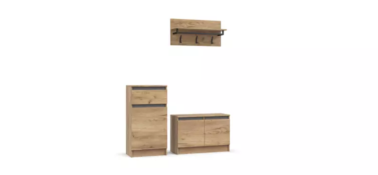 Прихожая СПЛИТ 5 Крафт табачный, Серый графит