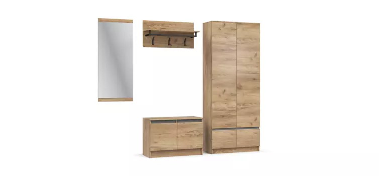 Прихожая СПЛИТ 7 Крафт табачный, Серый графит