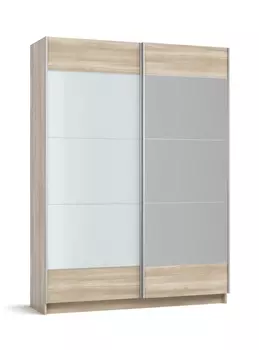 Шкаф-купе BOSS-160 Сонома, Белое стекло