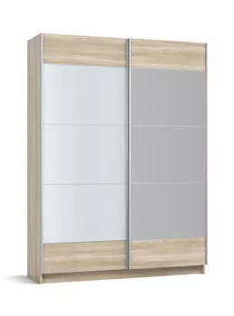 Шкаф-купе BOSS-160 Сонома, Белое стекло