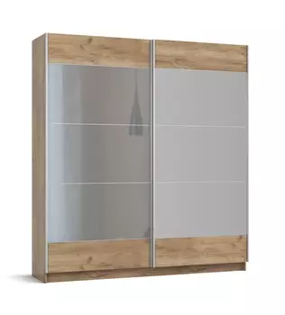 Шкаф-купе BOSS-200 Крафт табачный, Серое стекло