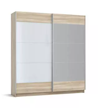 Шкаф-купе BOSS-200 Сонома, Белое стекло