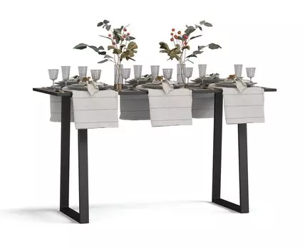 Стол Лофт-130 NEW Вяз каменный, Чёрный