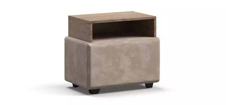 Тумба BOSS Alkantara пепел, крафт табачный