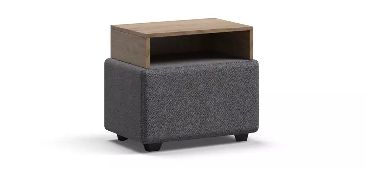 Тумба BOSS рогожка Malmo серая, крафт табачный