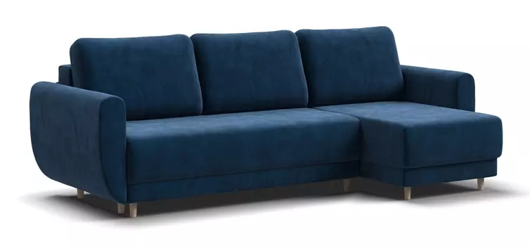 Угловой диван Астон велюр Monolit синий