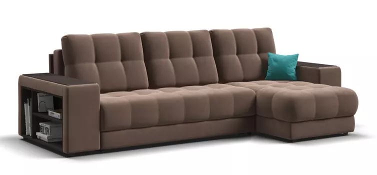 Угловой диван BOSS 3.0 XL велюр Monolit мокко