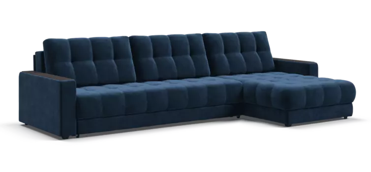 Угловой диван BOSS 3.0 MAX велюр Monolit синий