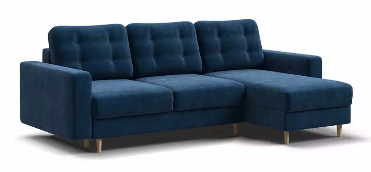 Угловой диван BOSS SKANDY SE велюр Monolit синий