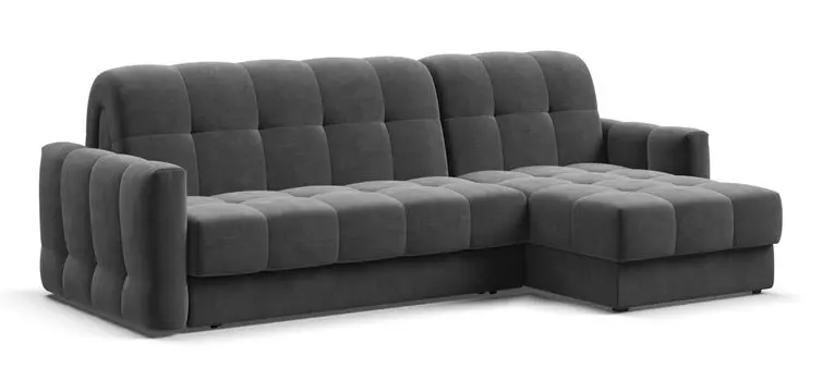 Угловой диван BOSS Sleep 140 велюр Monolit серый