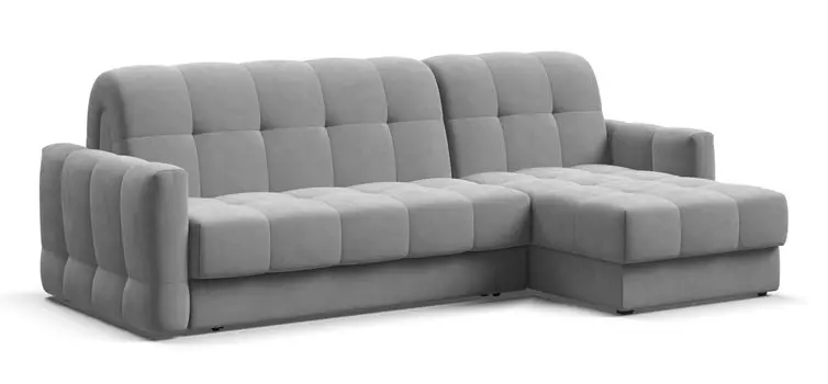 Угловой диван BOSS Sleep 140 велюр Monolit сталь