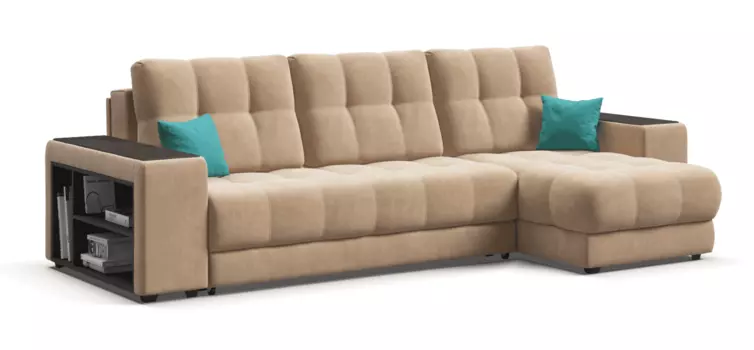 Угловой диван BOSS XL SE велюр Monolit санд