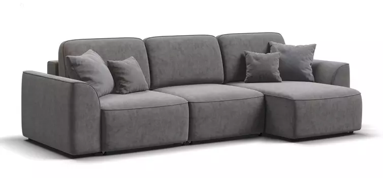 Угловой диван KING SE Велюр Royal стоун