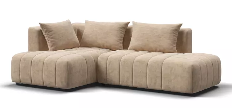 Угловой диван левый Босс Твин Велюр Роял шампань