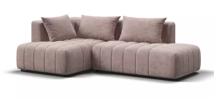 Угловой диван левый Босс Твин Велюр Royal пион