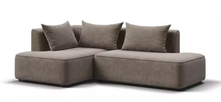 Угловой диван левый KING TWIN Велюр ROYAL тауп NEW