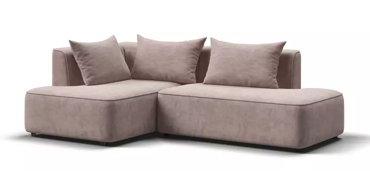 Угловой диван левый KING TWIN Велюр ROYAL пион NEW