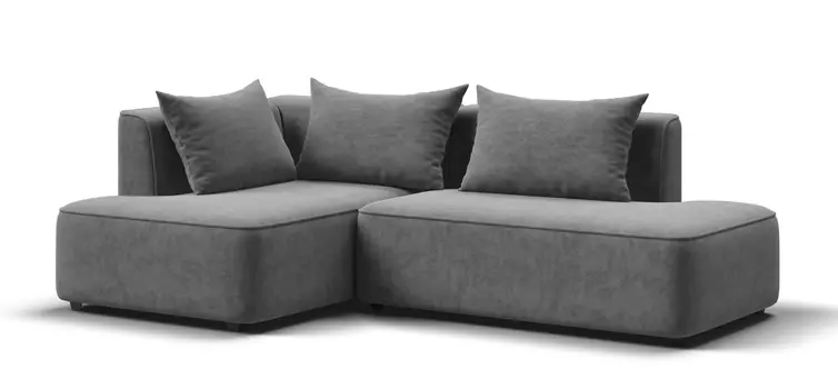 Угловой диван левый KING TWIN Велюр ROYAL стоун