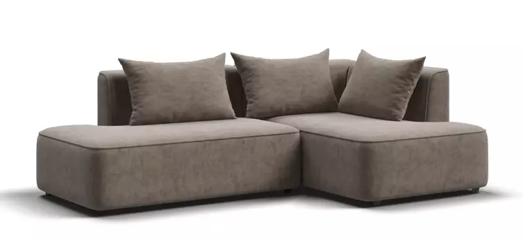 Угловой диван правый KING TWIN Велюр ROYAL тауп NEW