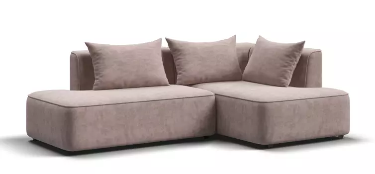 Угловой диван правый KING TWIN Велюр ROYAL пион NEW