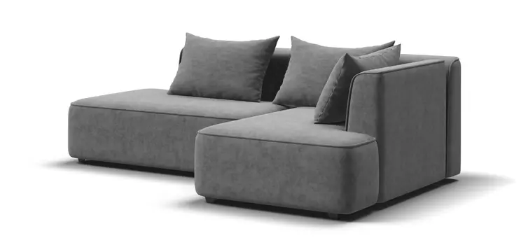 Угловой диван правый KING TWIN Велюр ROYAL стоун