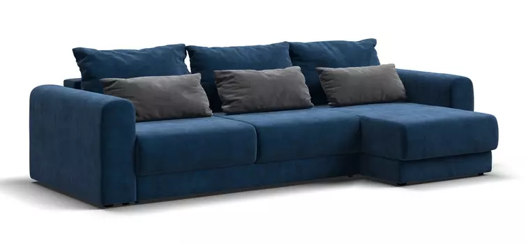 Угловой Диван Ричмонд SE Monolit синий, Monolit серый