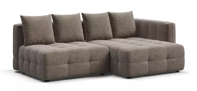 Угловой диван с 1 подлокотником BOSS ONE MODOOL Велюр Royal тауп NEW