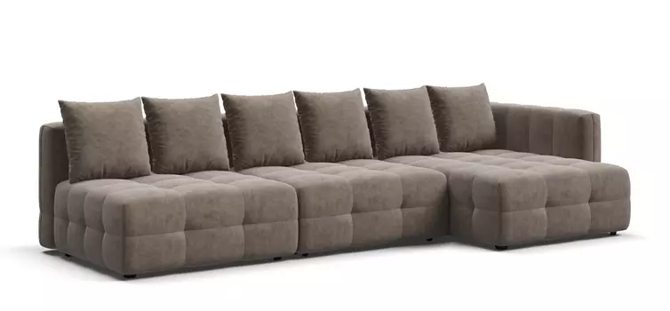 Угловой диван с 1 подлокотником BOSS ONE MODOOL MAX Велюр Royal тауп NEW