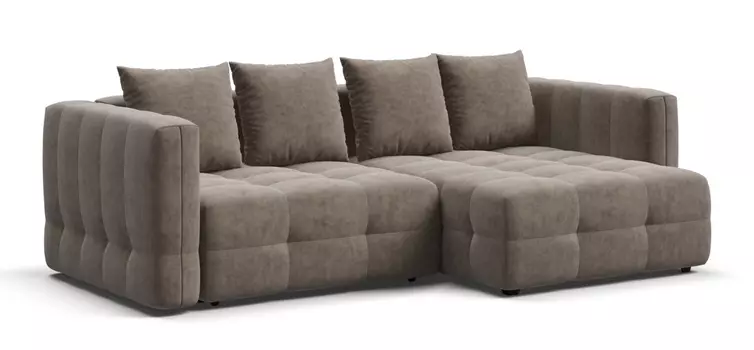 Угловой диван с 2 подлокотниками BOSS ONE MODOOL Велюр Royal тауп NEW