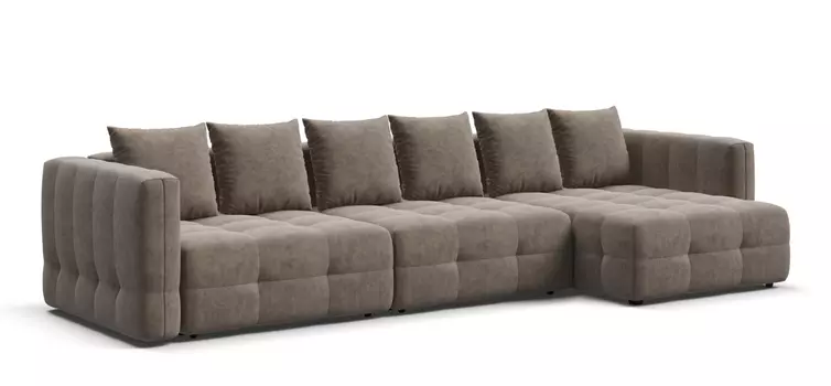 Угловой диван с 2 подлокотниками BOSS ONE MODOOL MAX Велюр Royal тауп NEW