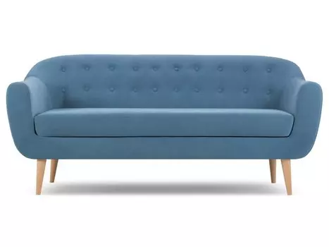 Диван прямой Роттердам-3 Velvet Blue