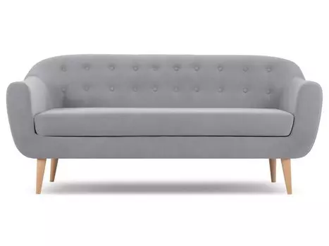 Диван прямой Роттердам-3 Velvet Silver