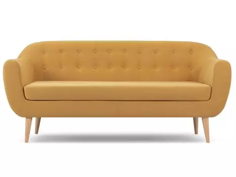 Диван прямой Роттердам-3 Velvet Yellow