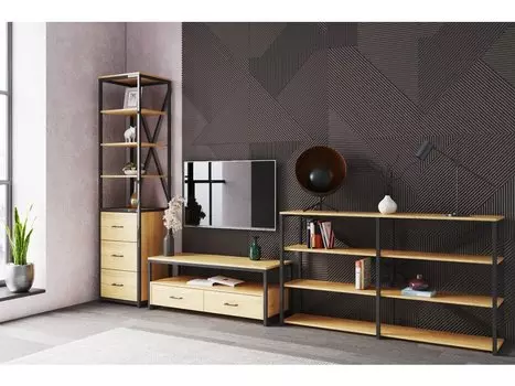 Модульная гостиная Лофт Дуб Золотистый