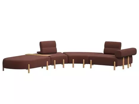 Диван модульный Альди-5 Textile Marsala
