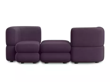 Диван модульный Brera-3 Velour Plum
