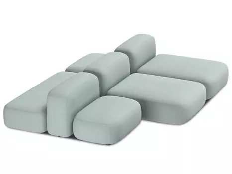 Диван модульный Риббл-6 Bucle Mint
