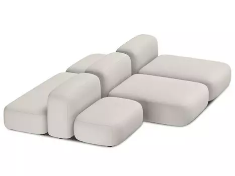 Диван модульный Риббл-6 Bucle White