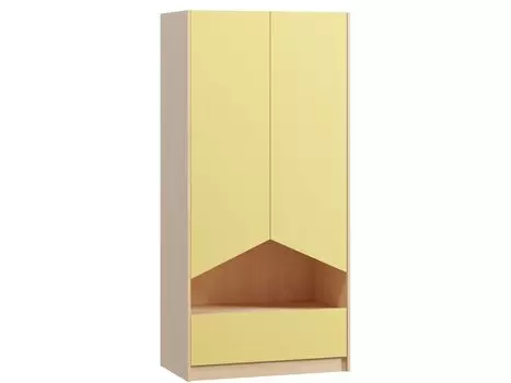 Распашной шкаф Пенни-2 Plywood Mustard