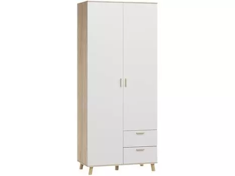 Распашной шкаф Пронто-2-100-220 Дуб Сонома / Белый
