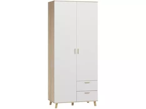 Распашной шкаф Пронто-2-90-210 Дуб Сонома / Белый
