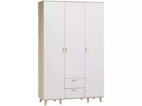 Распашной шкаф Пронто-3-130-210 Дуб Сонома / Белый