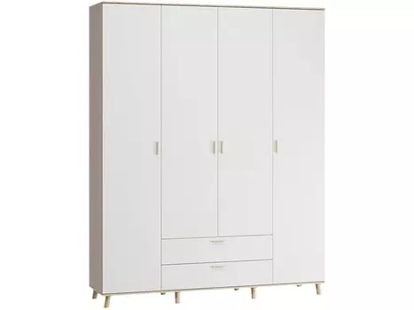 Распашной шкаф Пронто-4-170-210 Дуб Сонома / Белый