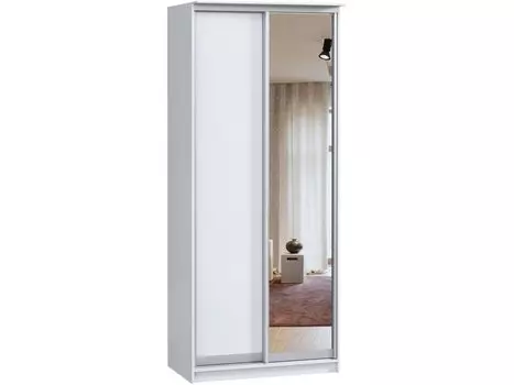 Шкаф-купе Байкал-2-100-240 Белый с зеркалом